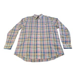 Vineyard Vines Slim Fit Whale Shirt Mens XL Plaid Long Sleeve Button Down Casual